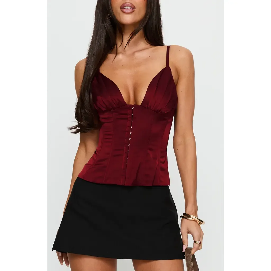 Scorsese Satin Corset Top by Princess Polly