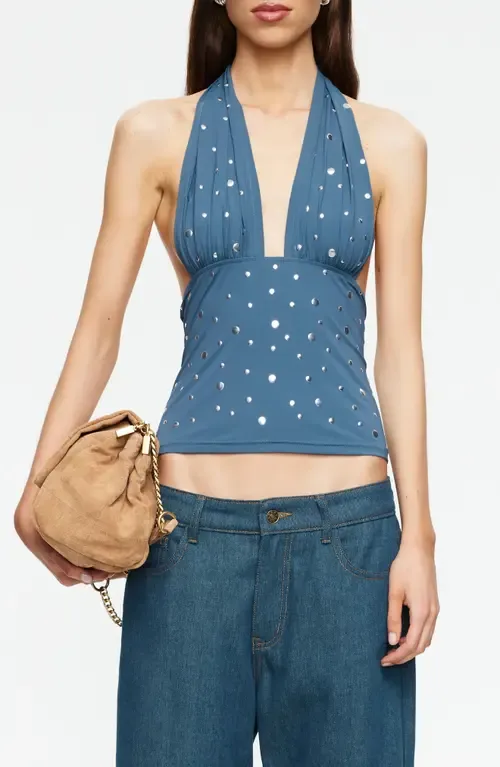 Safari Stud Halter Crop Top by LIONESS