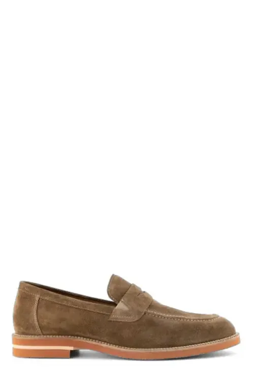 Brighton Penny Loafer in Cigar Suede