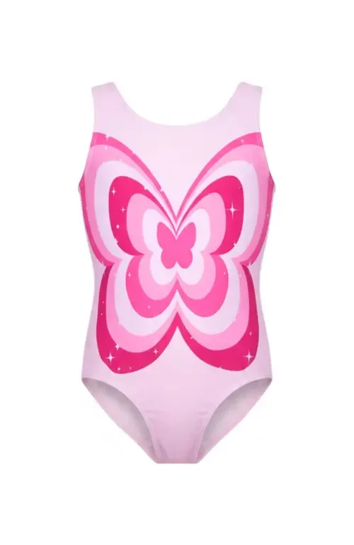 Butterfly Bloom Y2K Pink One-Piece Swimsuit by Mia Belle Girls