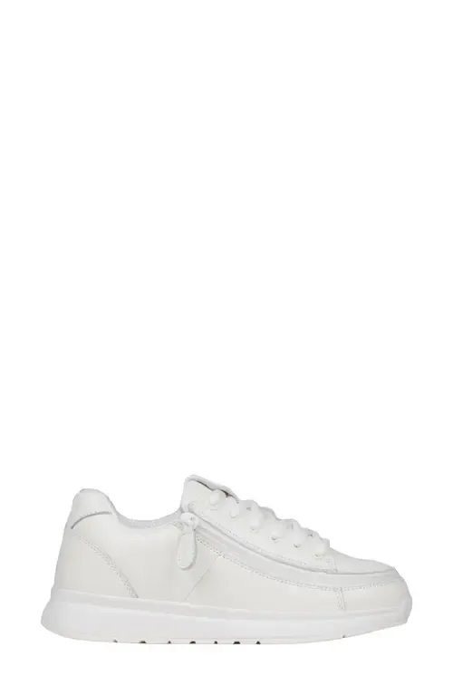 Comfort Plush Zip Around Sneaker in White Leather
