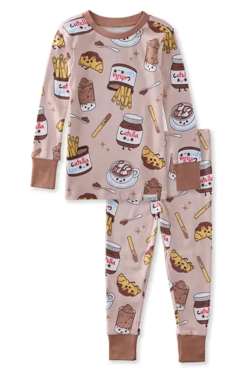 Zen Print Fitted Organic Cotton Two-Piece Pajamas by BUTTERBLU