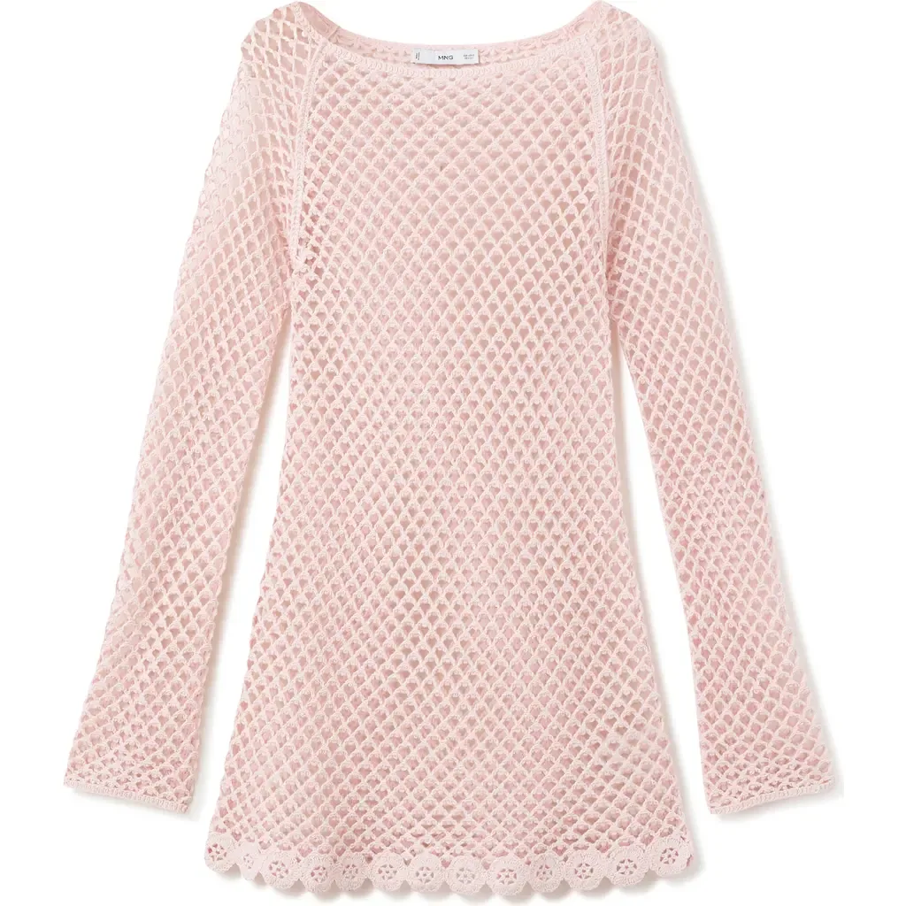 Crochet Embroidered Hem Minidress