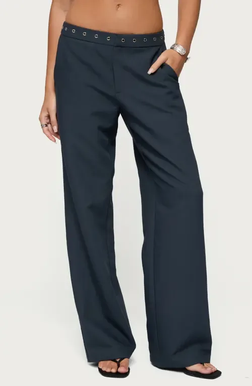 Ayve Eyelet Straight Leg Pants by EDIKTED