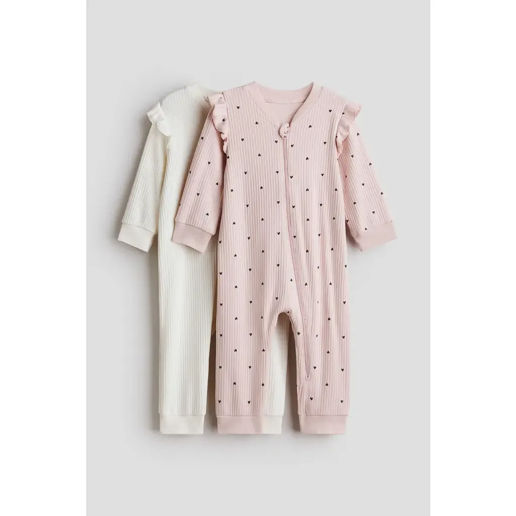 2-Pack Cotton Sleepsuits by H&M
