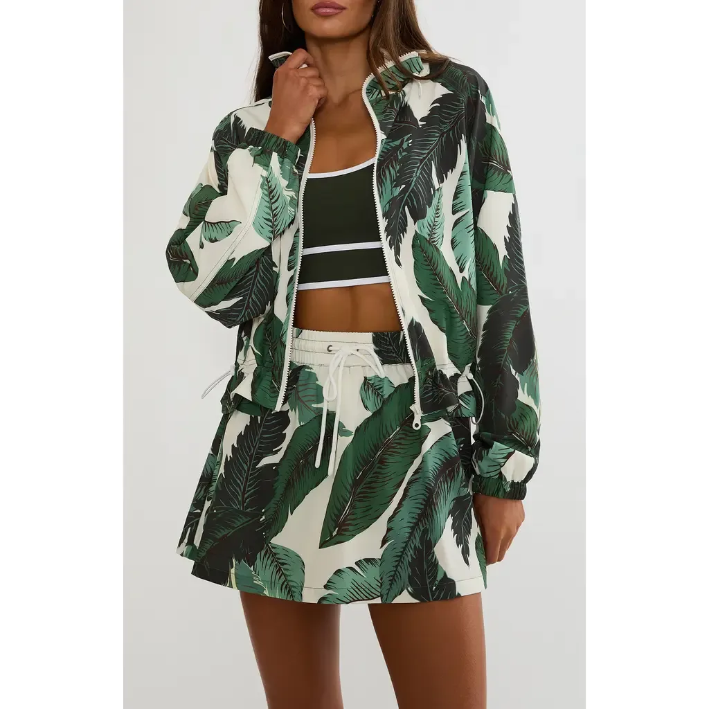 Casen Palm Print Performance Jacket by Beach Riot