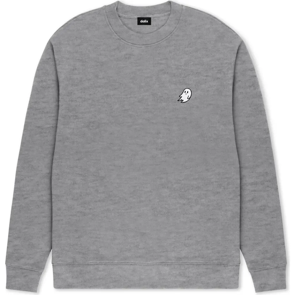 Ghost Relaxed Midweight Fleece Crewneck Sweatshirt by Dalix
