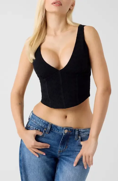 Amaya Eyelet Cutout Crop Tank by GUESS