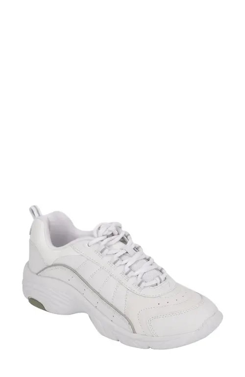 Punter Sneaker in White Leather by Easy Spirit