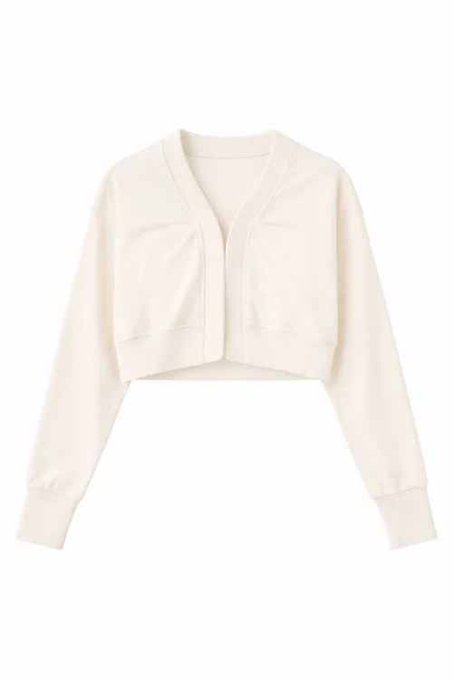 Rib Knit V-Neck Hook-and-Eye Cardigan by Noni