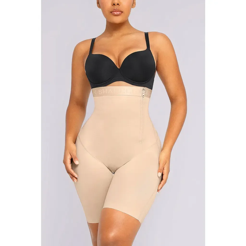 High Waist Sculpting Shorts with Side Zip by Shapellx