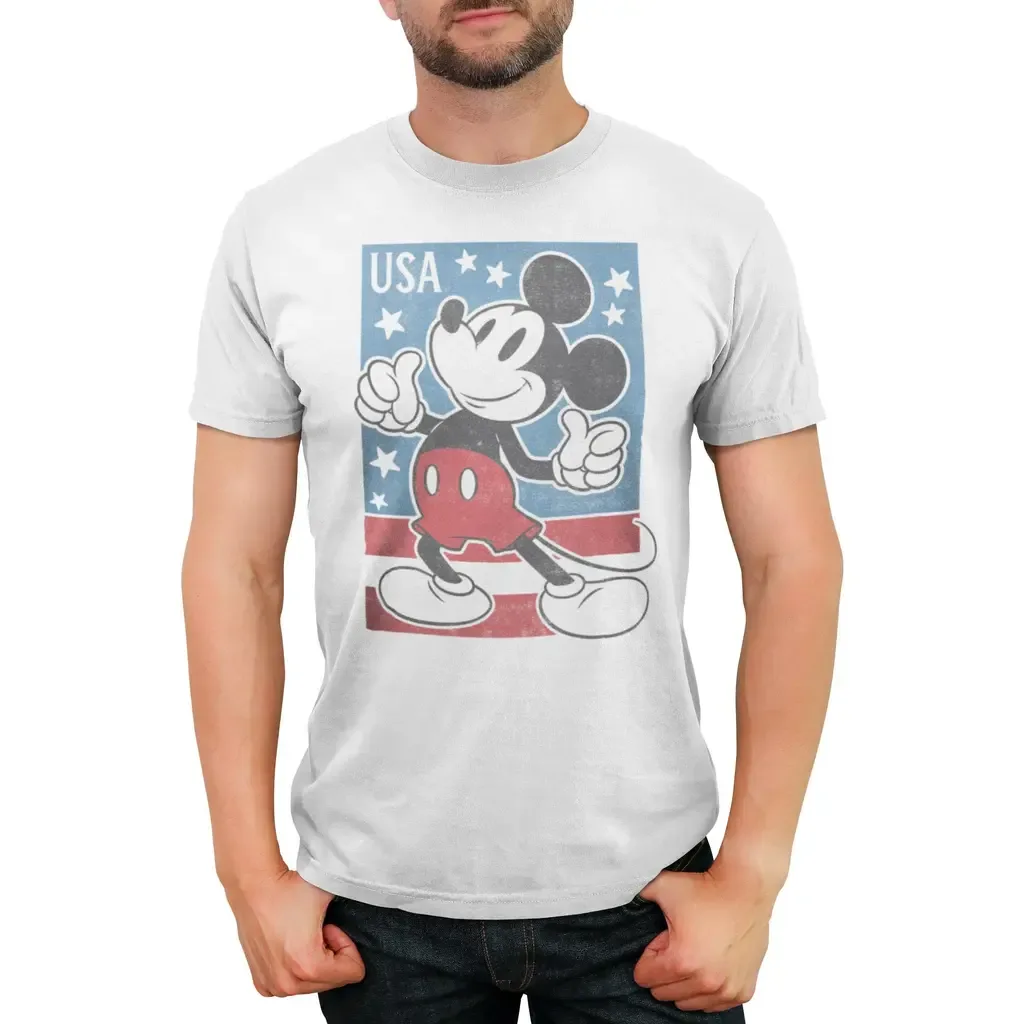American Stamp Short Sleeve Graphic T-Shirt by Mickey & Friends