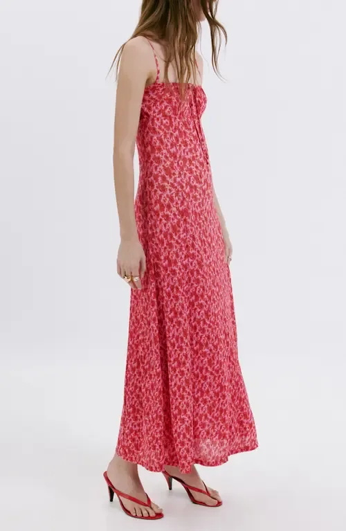 Floral Plissé Slipdress by MANGO