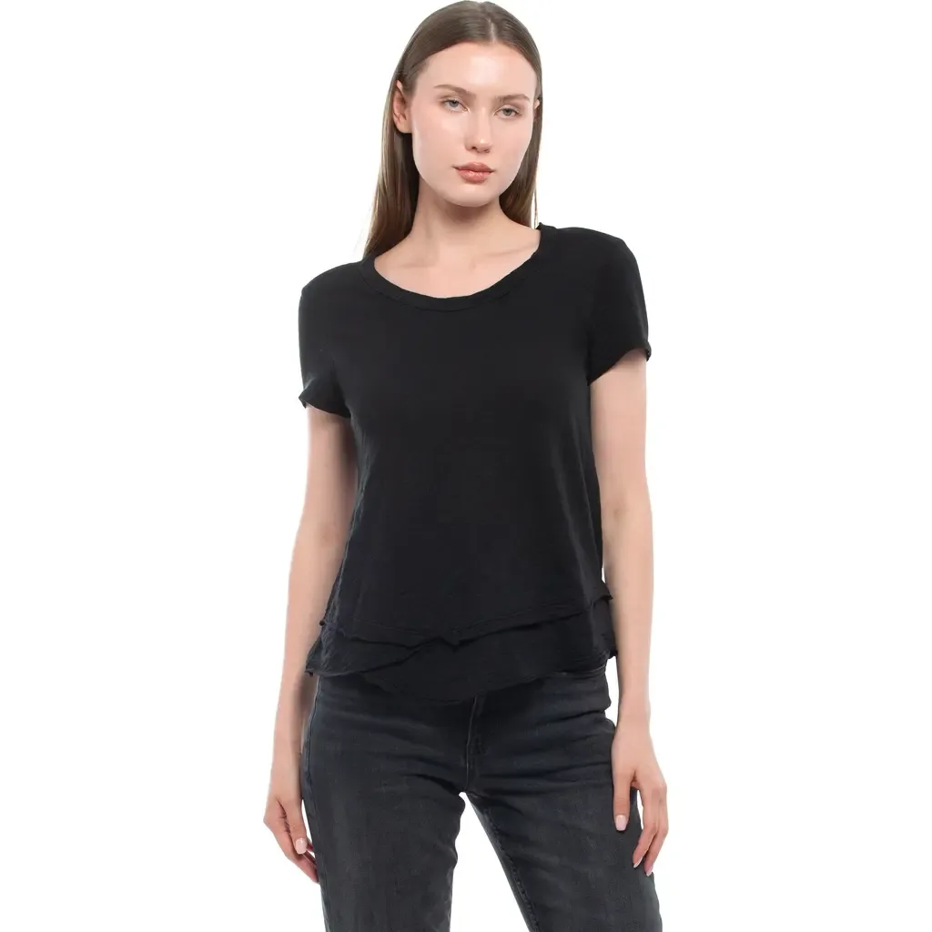Short Sleeve Mock Layer Tee by WILT Clothing