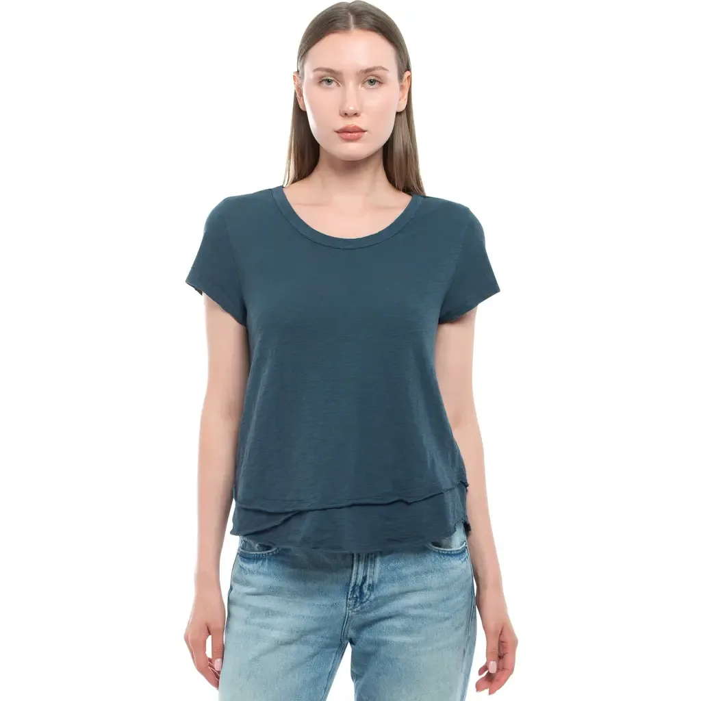 Short Sleeve Mock Layer Tee