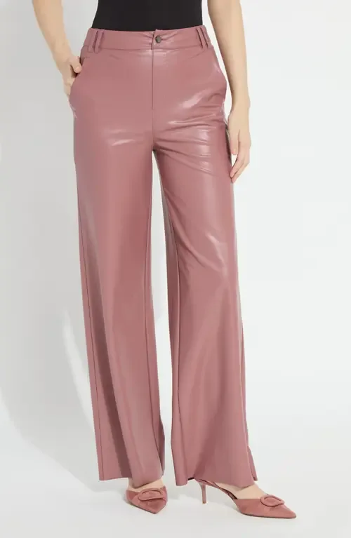 Ada Faux Leather Wide Leg Pants by Lysse