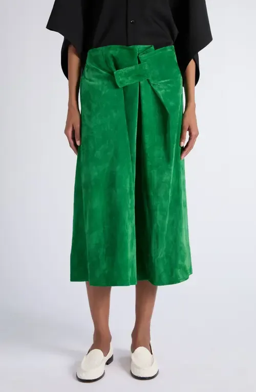 Soft Suede Midi Skirt by Bottega Veneta