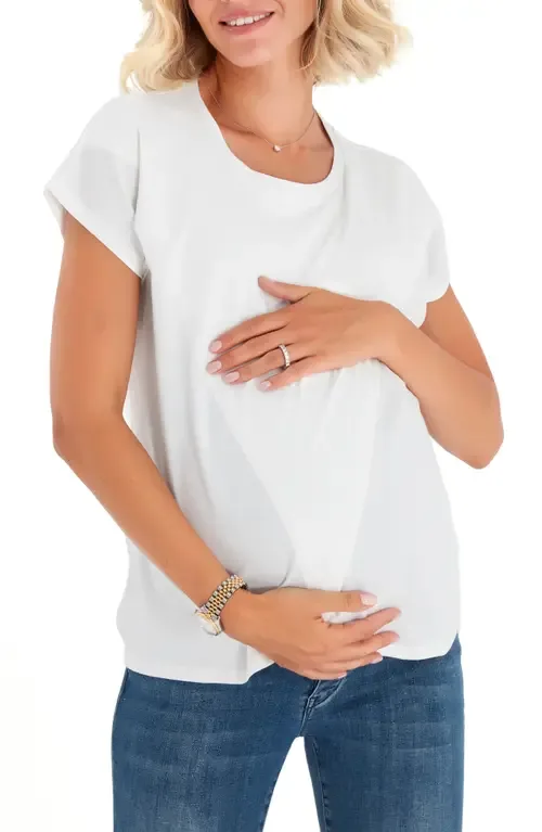Handy Crossover Short Sleeve Cotton Maternity/Nursing Top by Accouchée
