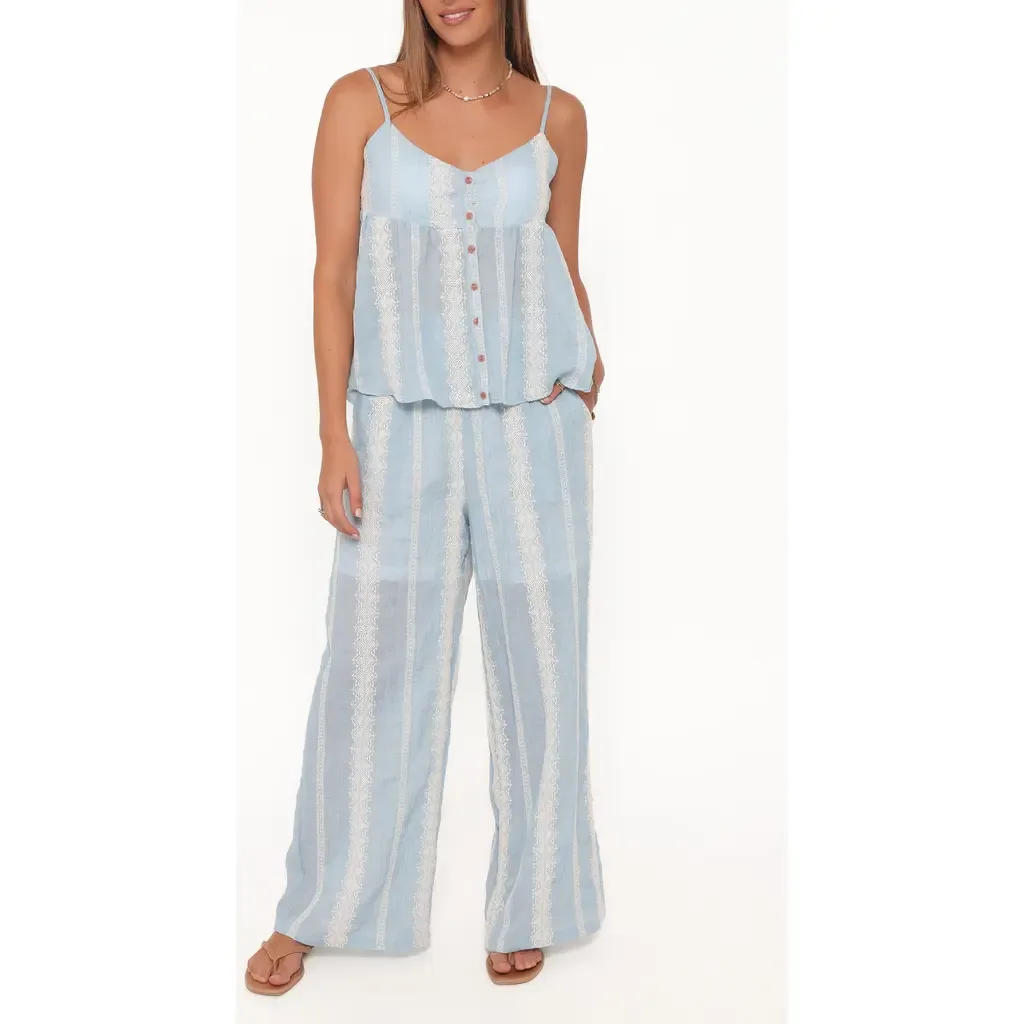 Mila Embroidered Tank & Wide Leg Pants Set by Petal & Pup