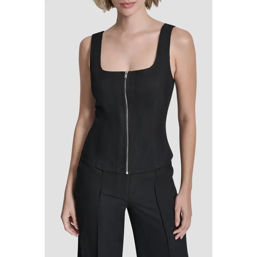 Zigzag Stitch Corset Top by DKNY