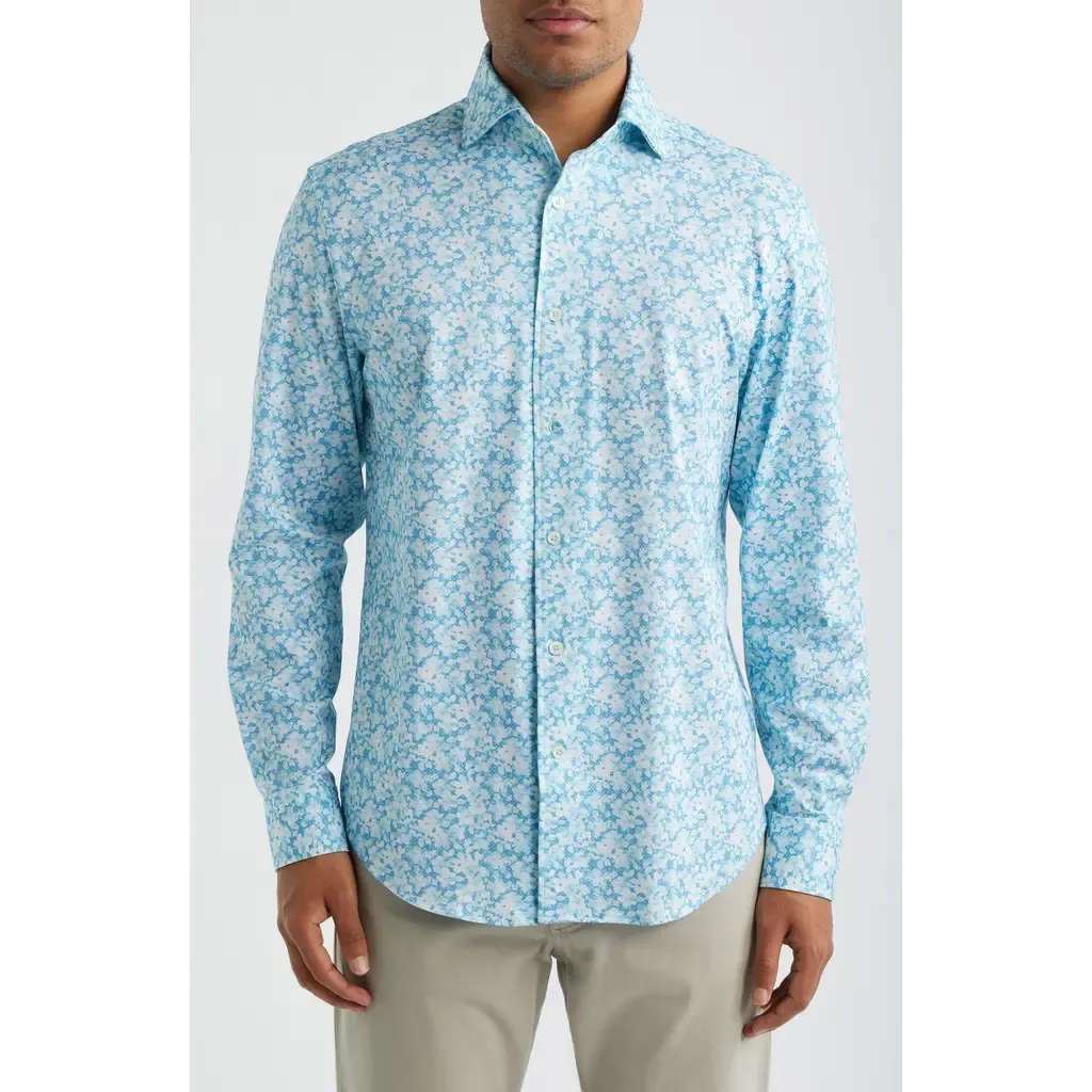 Devon OoohCotton® Floral Print Long Sleeve Button-Up Shirt by Bugatchi