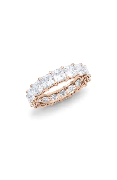 Princess Lab Created Diamond Eternity Ring in 18K Rose Gold by HauteCarat