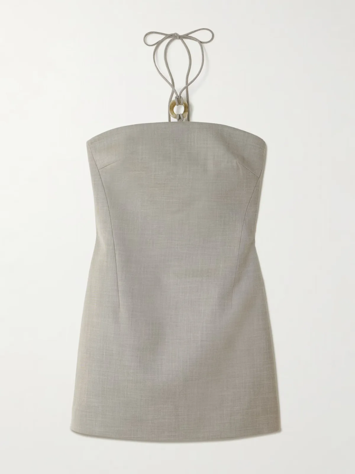 - Solene Embellished Woven Halterneck Mini Dress -