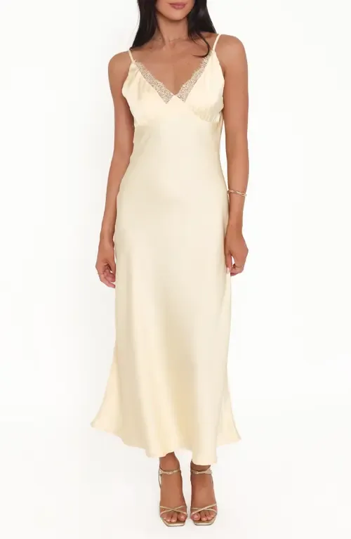 Hobi Lace Satin Maxi Slipdress