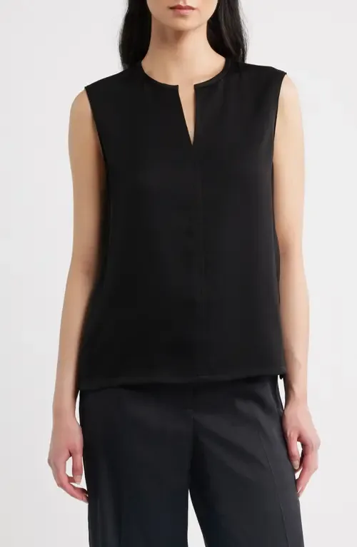 Split Neck Satin Tank by Theory