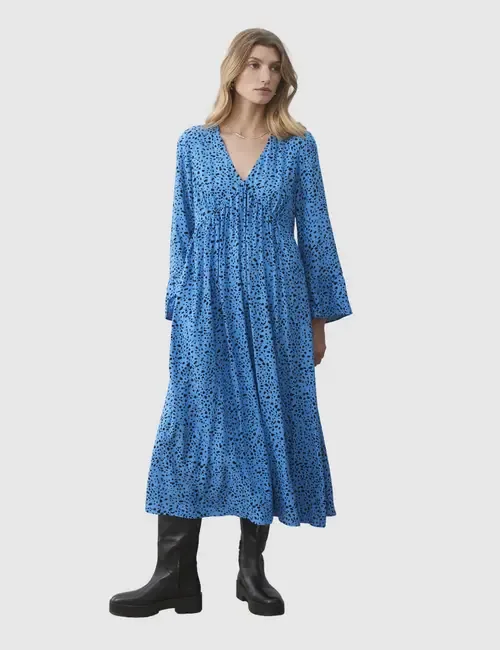 Laura V-Neck Animal Print Midi Dress