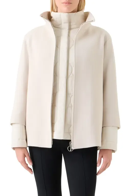 2-In-1 Felted Wool Blend Car Coat by Akris punto