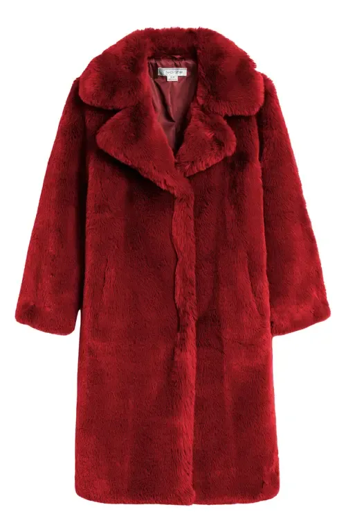 Savannah Faux Fur Longline Coat by Noize