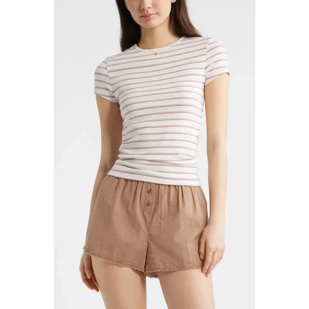 Stretch Cotton Blend Baby Tee by BP.