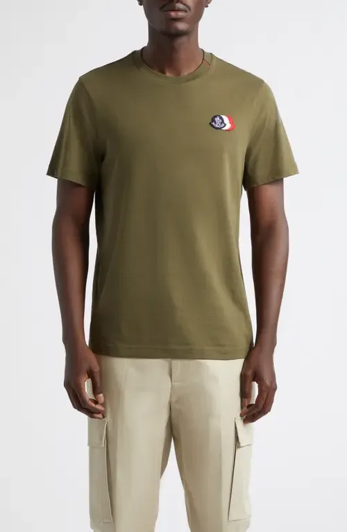 Tricolor Logo Patch T-Shirt by Moncler