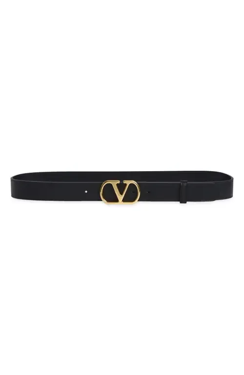 VLOGO Buckle Signature Leather Belt