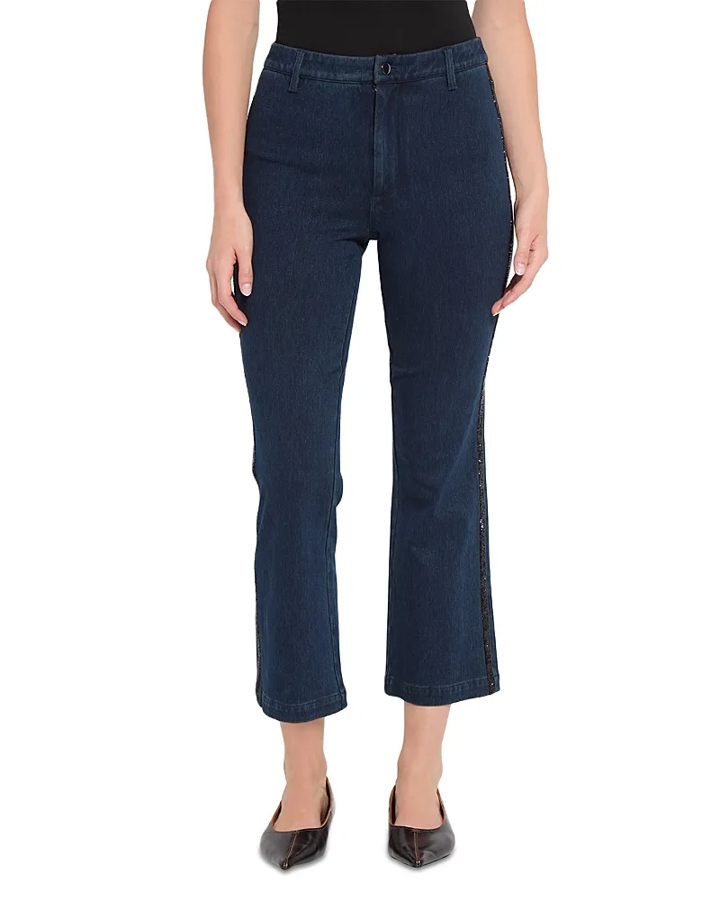 Bette Cotton Stretch Embellished Baby Boot Pants by Lysse