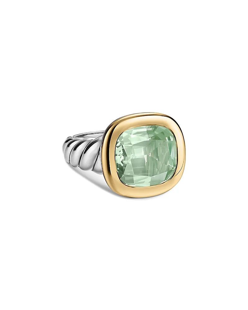 Mercer Color Stone Ring in Sterling Silver with 14K Yellow Gold and Prasiolite, 13.5mm by David Yurman