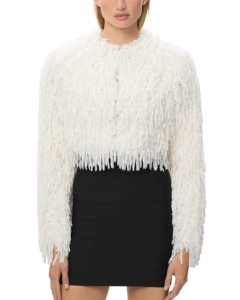 The Amaya Faux Feather Short Jacket