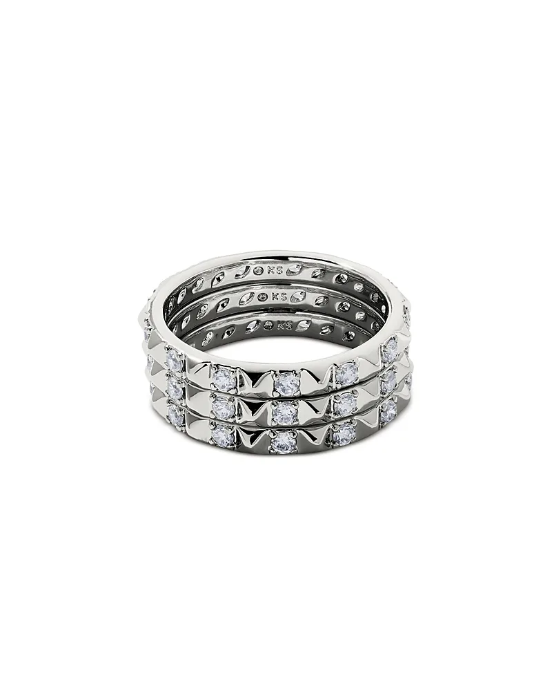 Fate Crystal & Spike Stack Rings, Set of 3