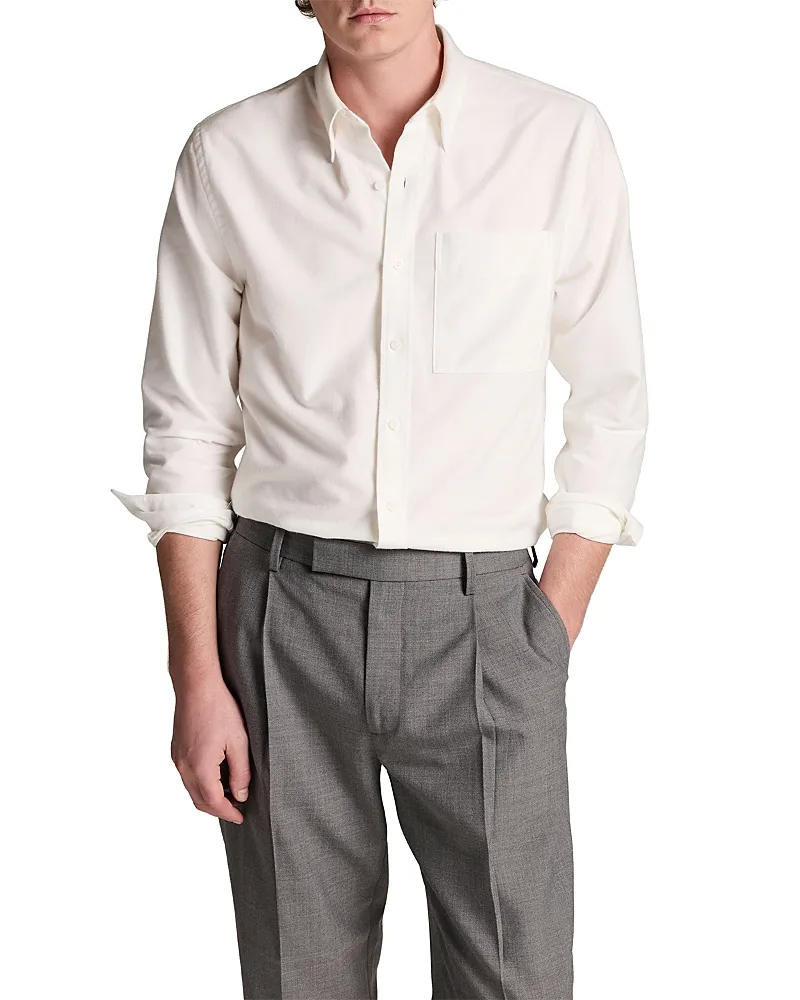 Straight Fit Oxford Long Sleeve Button Down Shirt by Vince