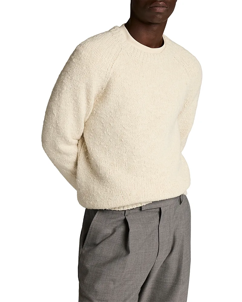 Boucle Merino Wool Raglan Pullover by Vince