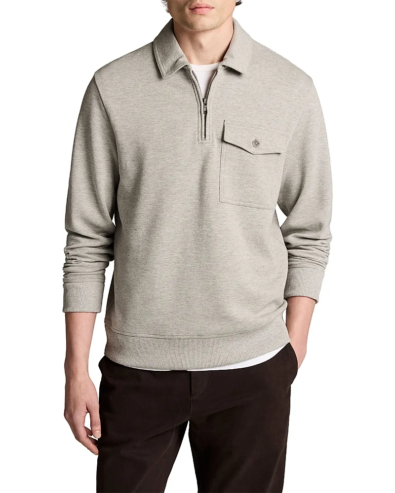 Double Knit Pique Quarter Zip Polo by Vince