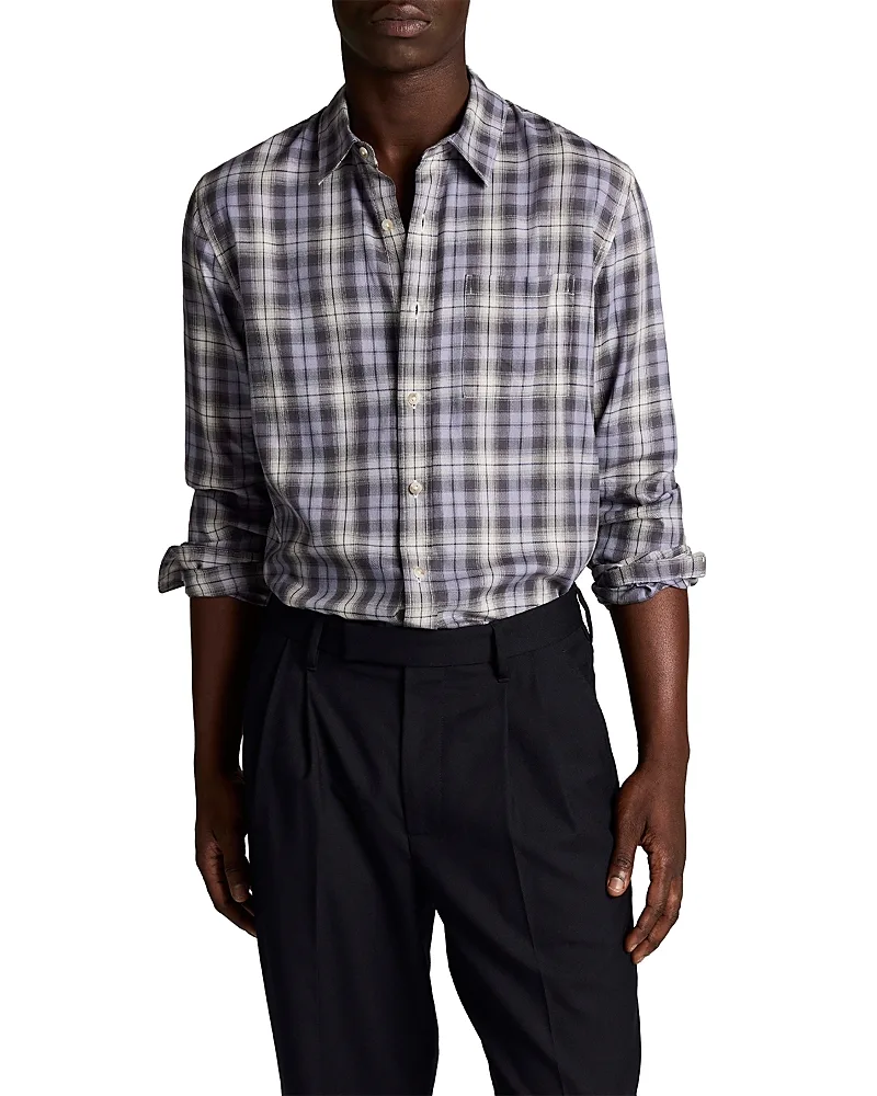 Exchange Plaid Long Sleeve Button Down Shirt by Vince
