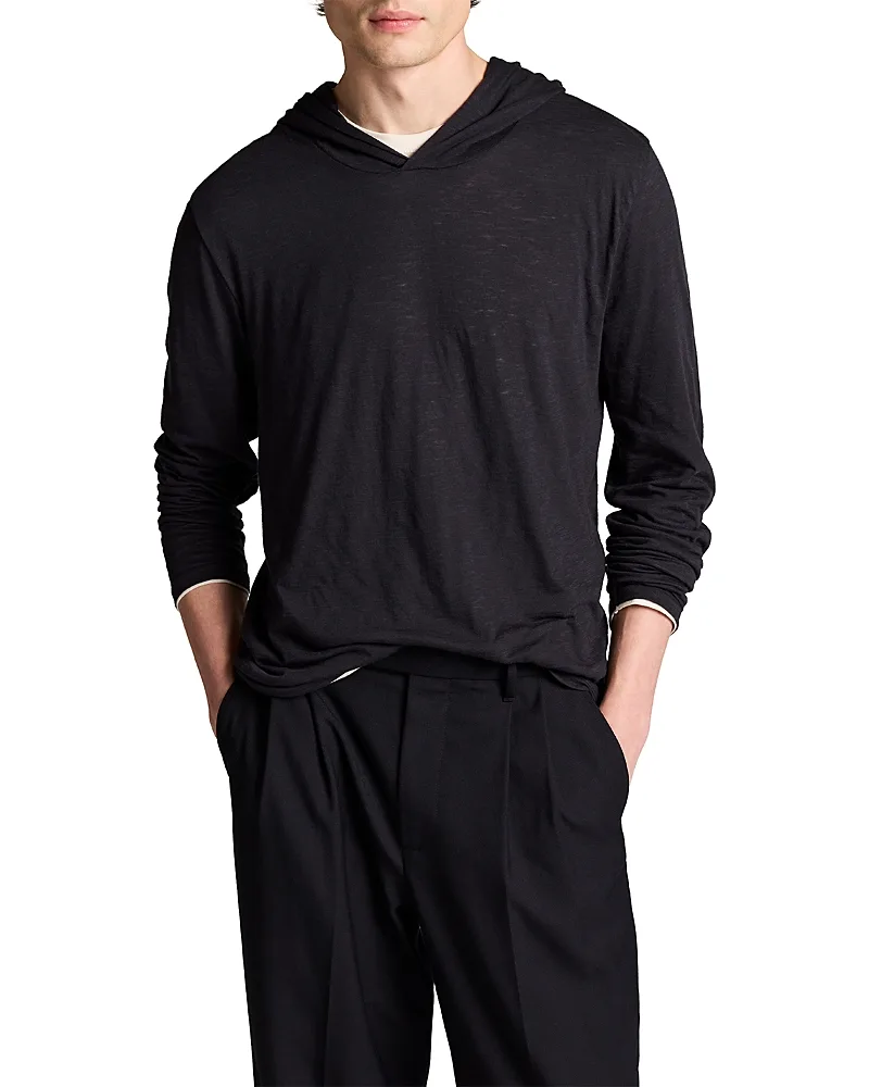 Fine Slub Double Layer Pullover Hoodie