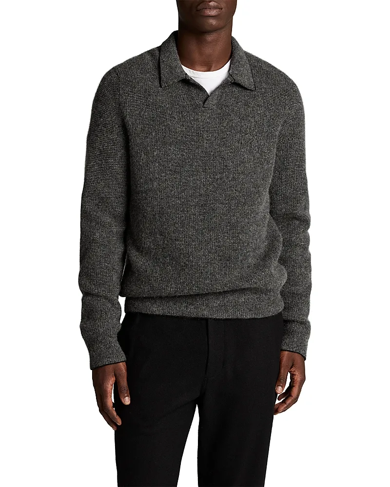 Thermal Open Collar Polo Sweater by Vince