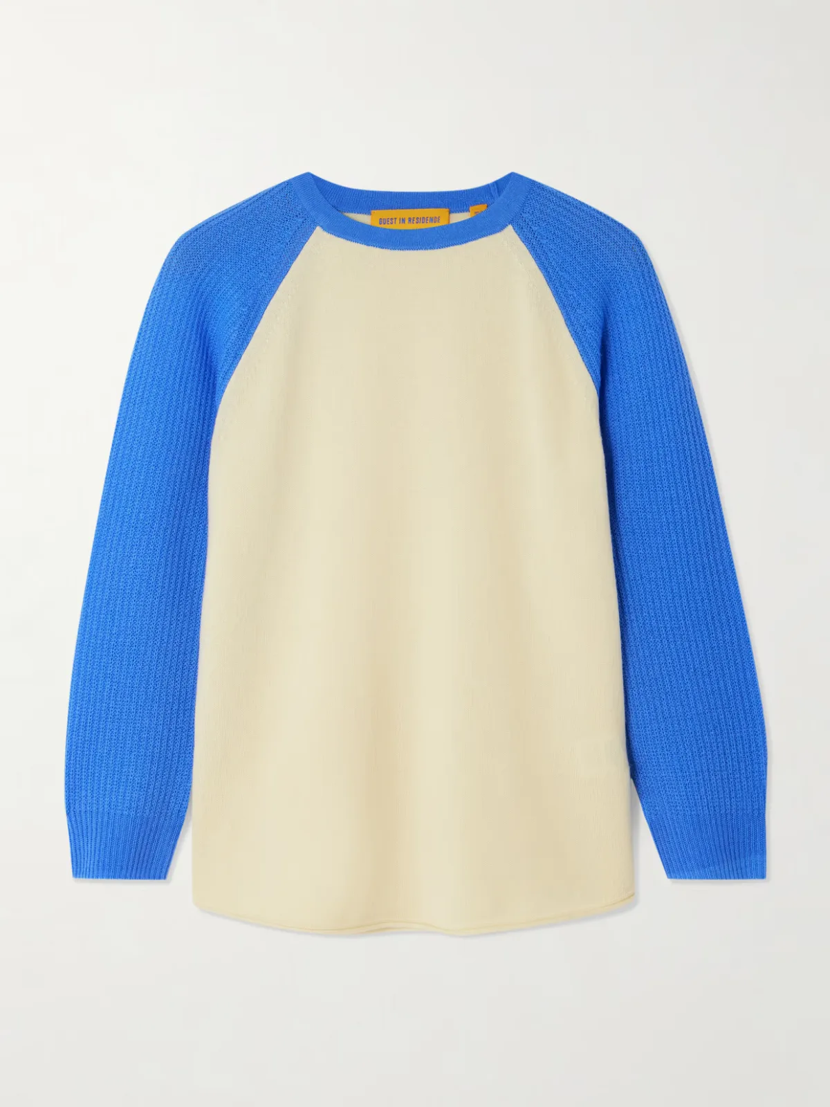 - Baseball Tee Two-tone Cashmere Sweater -