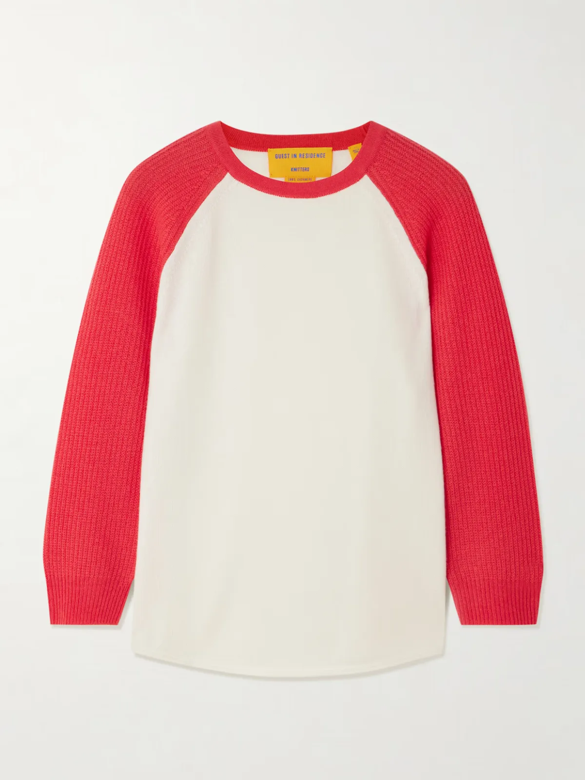 - Baseball Tee Two-tone Cashmere Sweater -