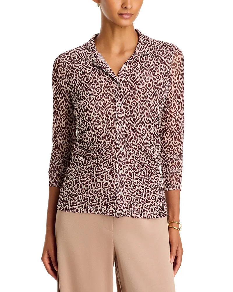 Button Front Ruched Shirt by Johnny Was