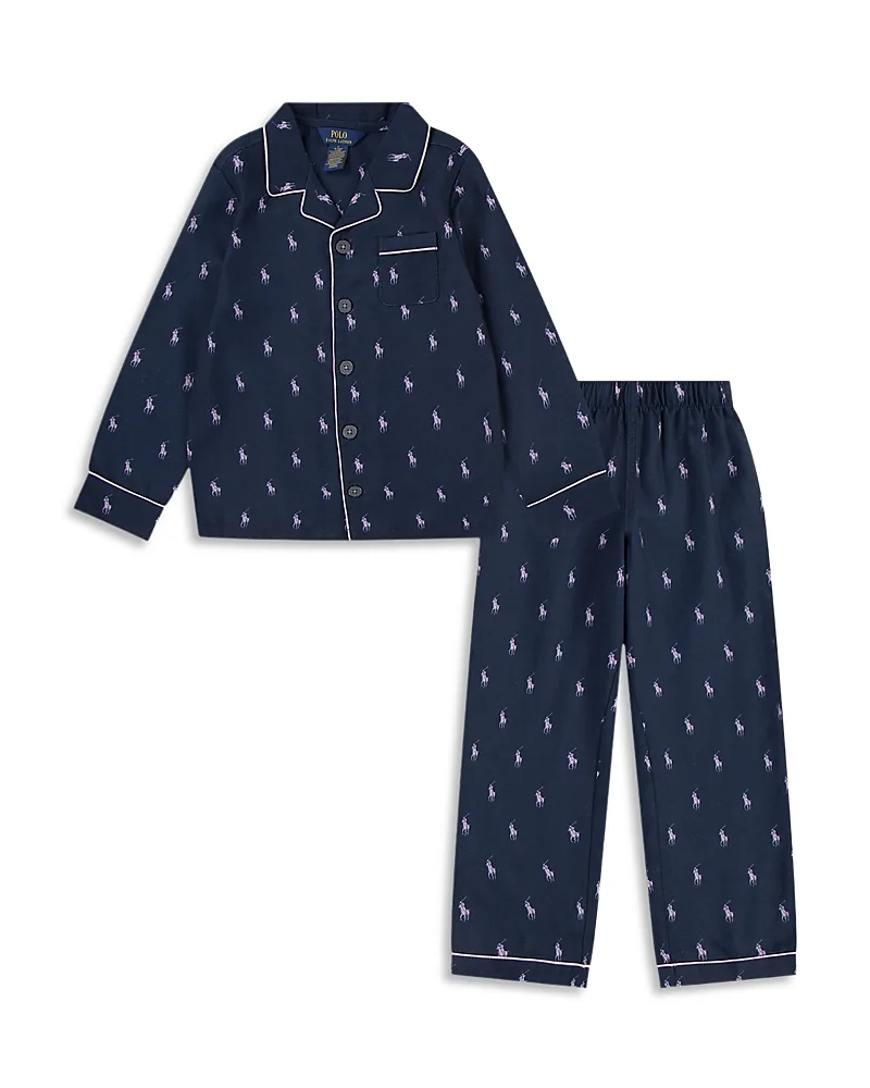 Woven Long Sleeve Coat & Pants Sleepwear Set by Polo Ralph Lauren