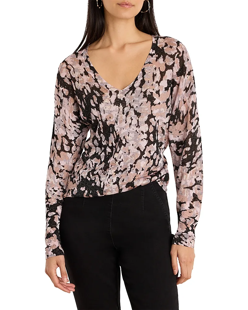 Cobbled Streets V Neck Sweater by Nic+Zoe